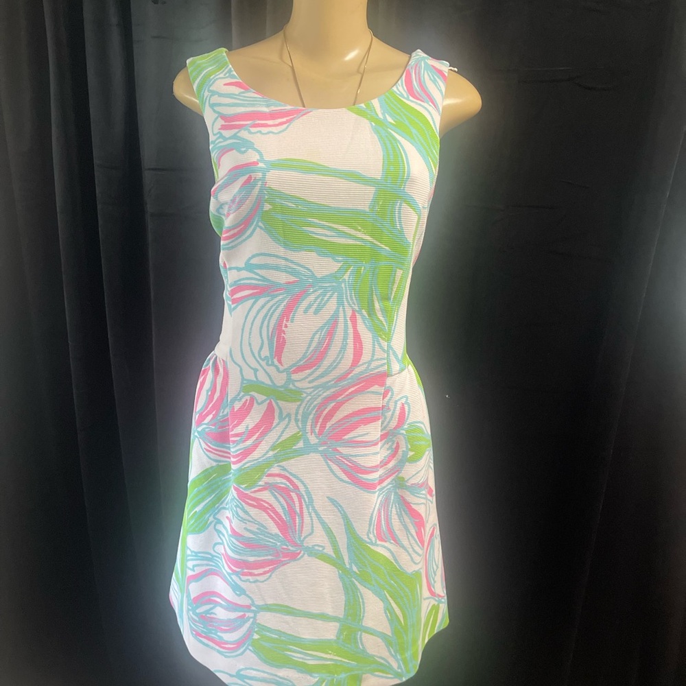 Lilly Pulitzer Floral Mini Dress - Pink, Green, Blue